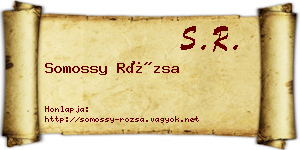 Somossy Rózsa névjegykártya